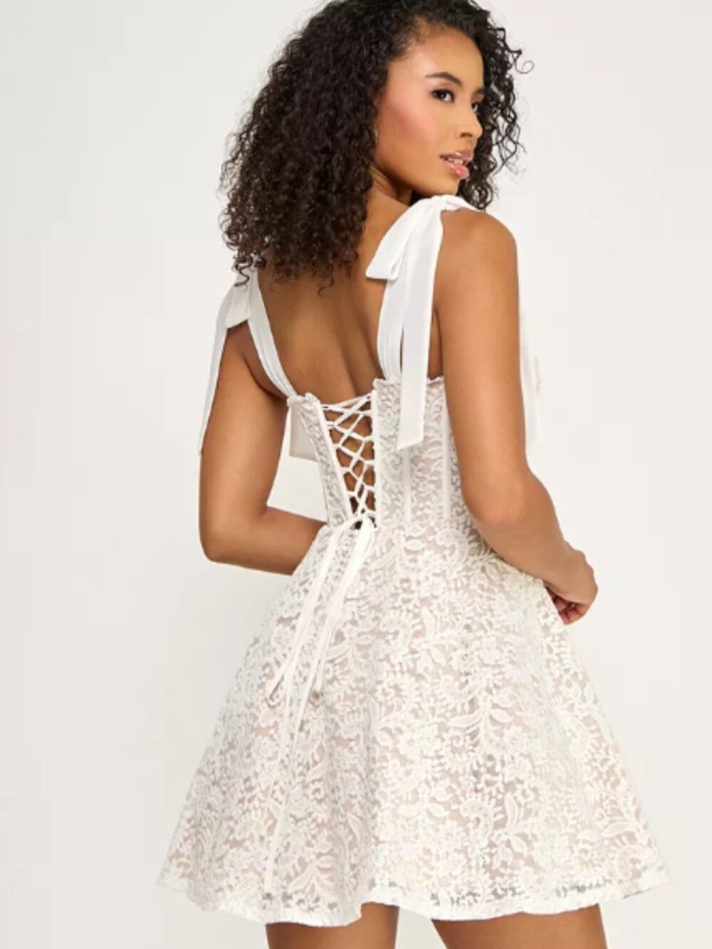 NWT Seni & Cade Juniors' Corset Lace Tie Sweetheart Neck Romantic Party Dress S